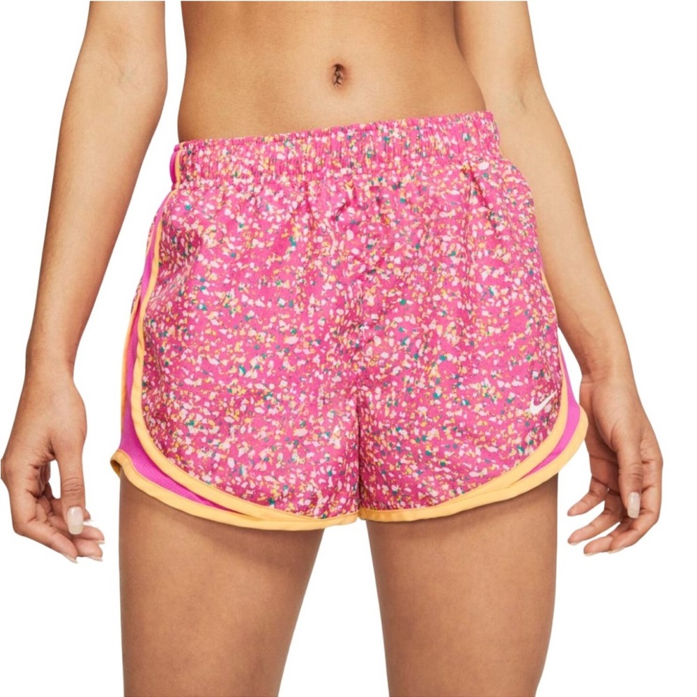 Nike Women's Pink Patterned Athletic Shorts | Size Small